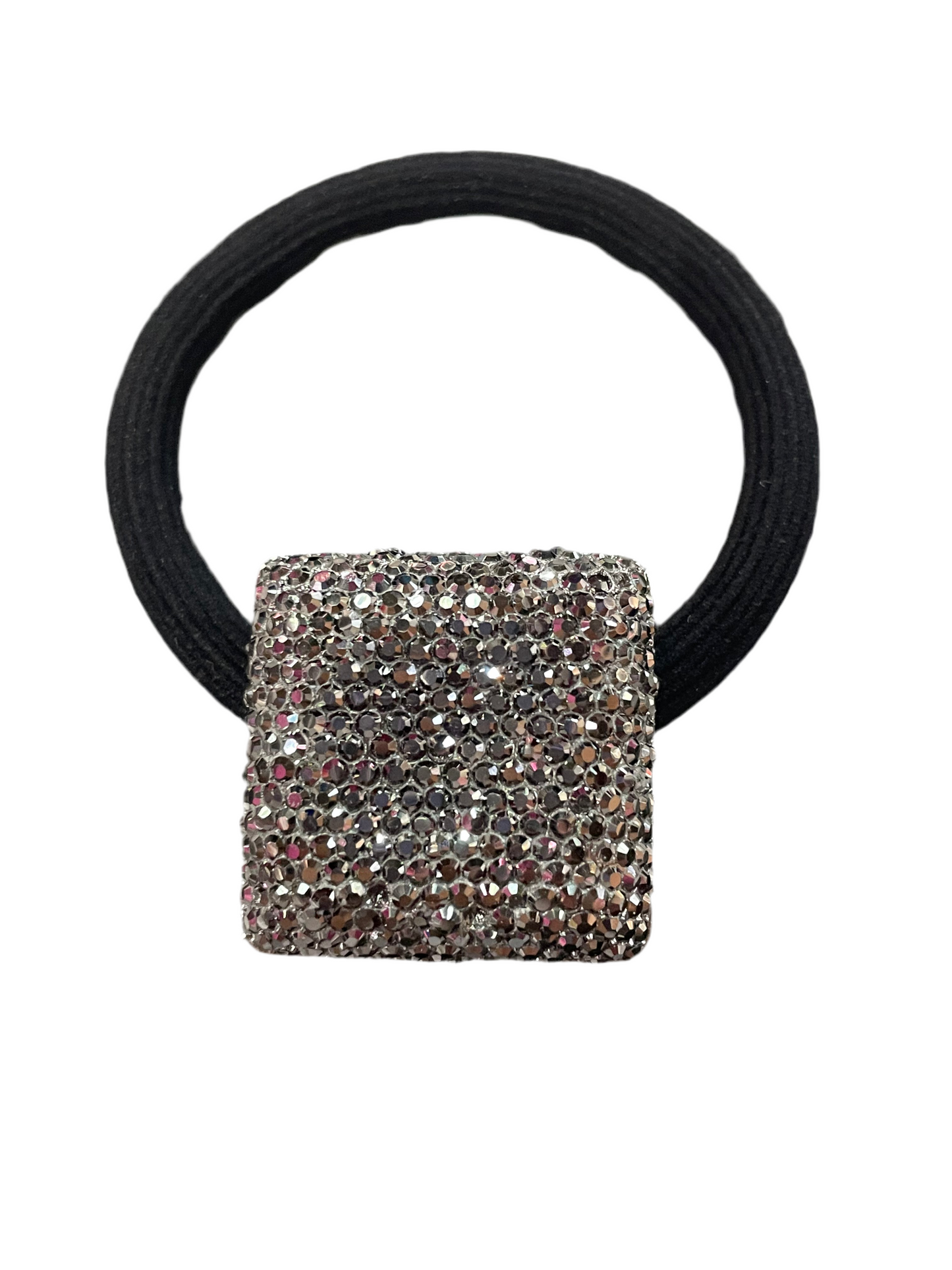 Liga para cabello con adorno  en forma cuadrada - Bling Bling