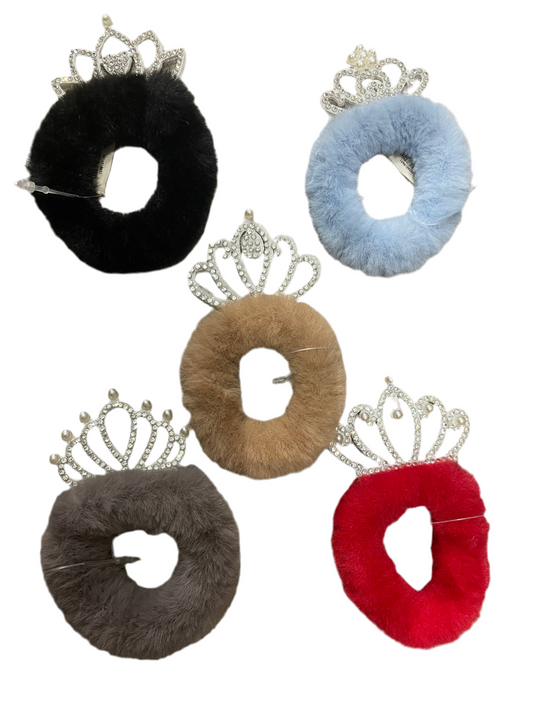 Dona para cabello de peluche con Corona - Bling Bling