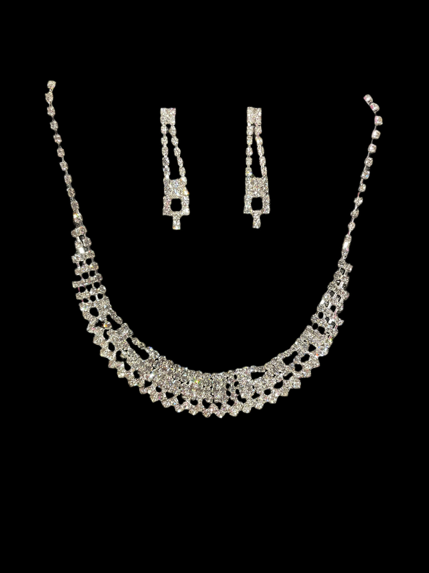 Juego de Collar y Aretes en Plateado - Bling Bling