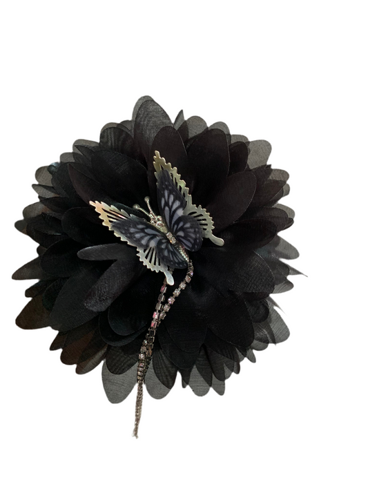 Pinza para cabello de flor - cristal