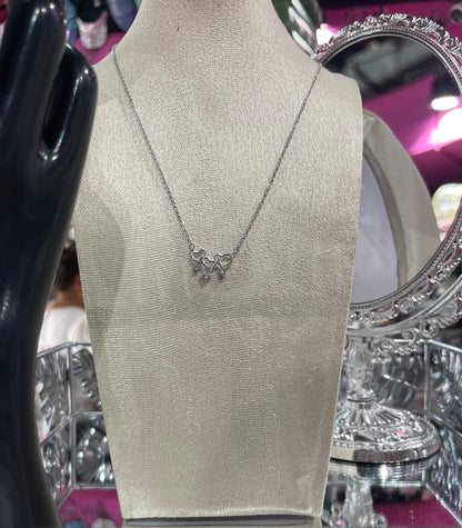 Collar de Zirconia con dije de Corazones - Bling Bling