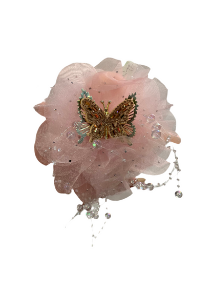 Pinza para cabello de flor - cristal