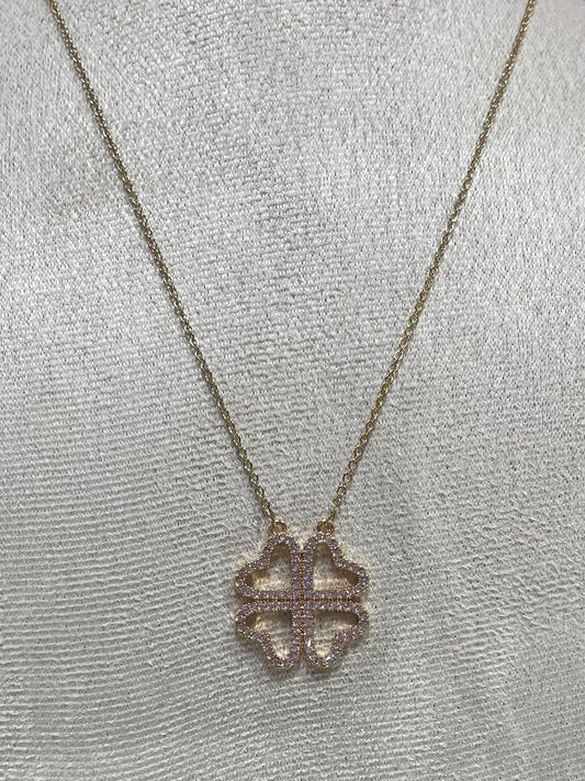 Collar de Zirconia con dije de Trébol Grande - Bling Bling