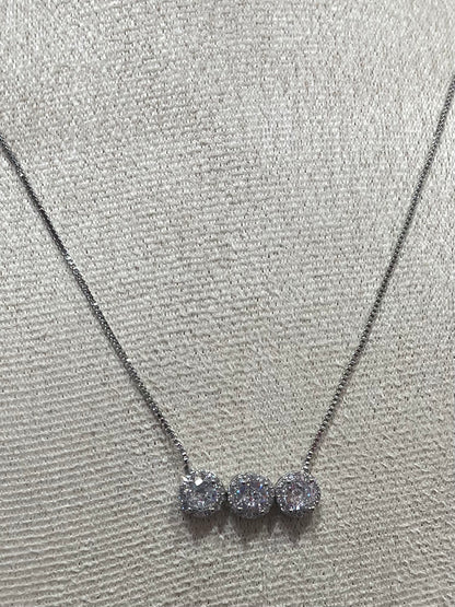 Collar de Zirconia con dijes Circulares con Piedra Brillante - Bling Bling