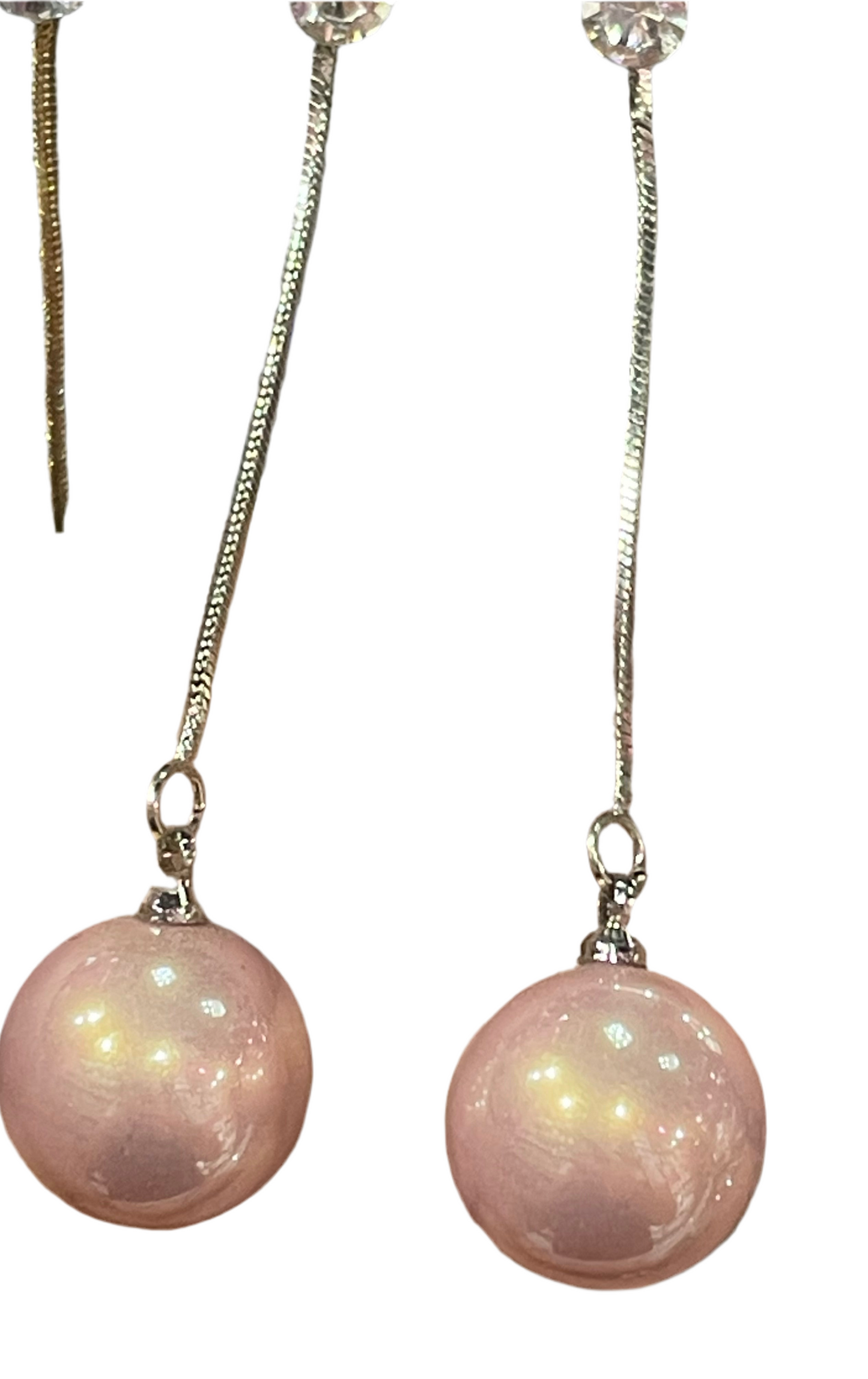 Aretes largos de perla / Bling Bling