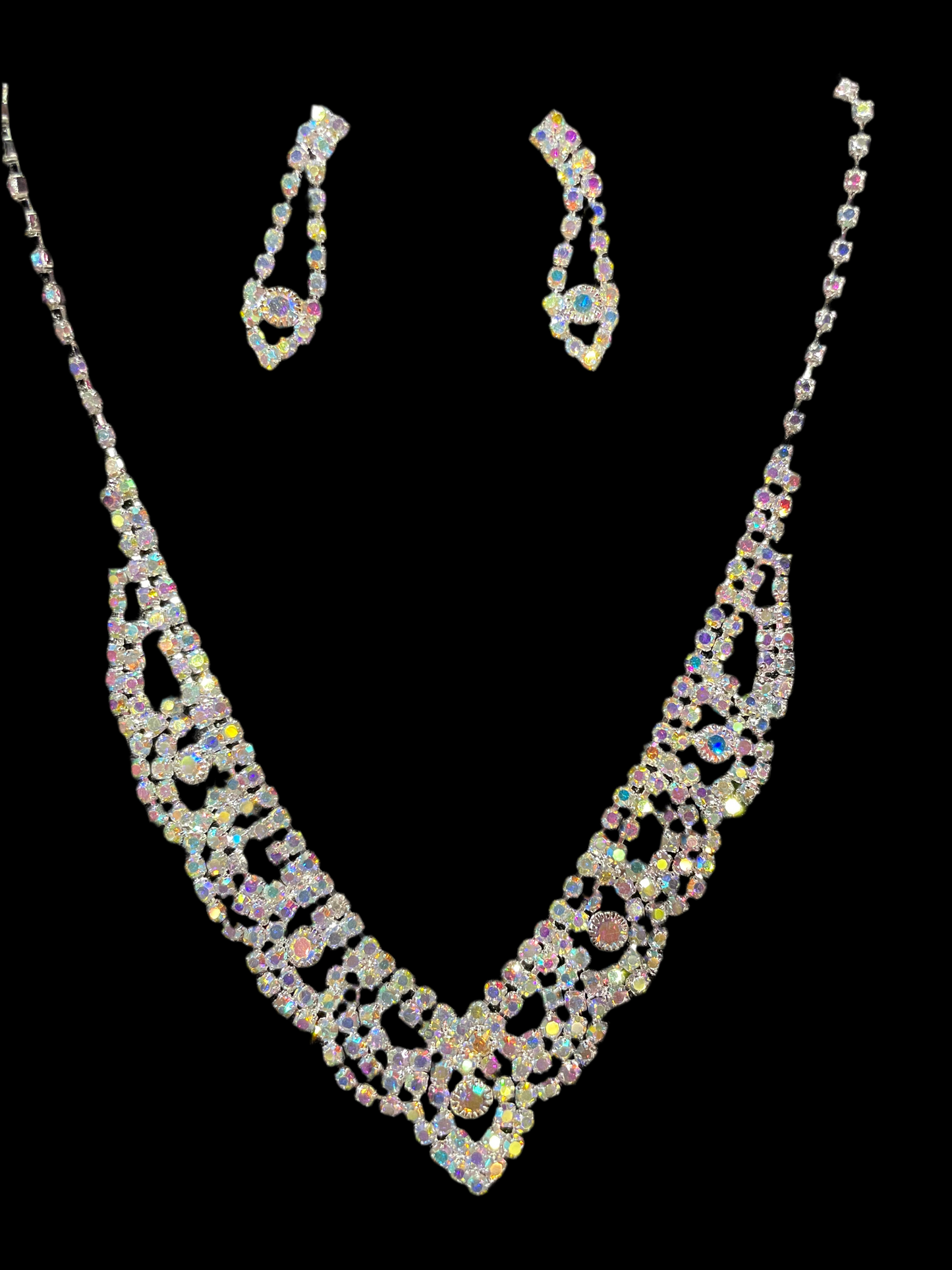 Juego de Collar y Aretes en Plata Tornasol - Bling Bling