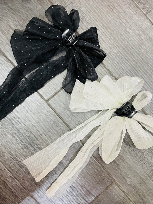 Pinza De Organza Con Pedrería- Los Moños De Kari