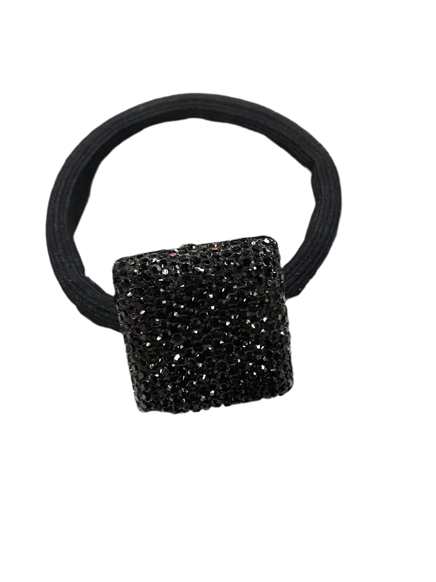 Liga para cabello con adorno  en forma cuadrada - Bling Bling