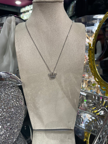 Collar de Zirconia con dije de Corona de Reina - Bling Bling