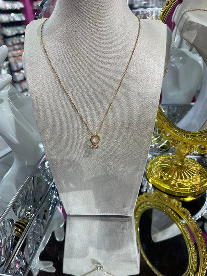 Collar de Zirconia con dije de Anillo - Bling Bling