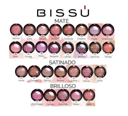 Rubor mate , satinado y brilloso - bissú