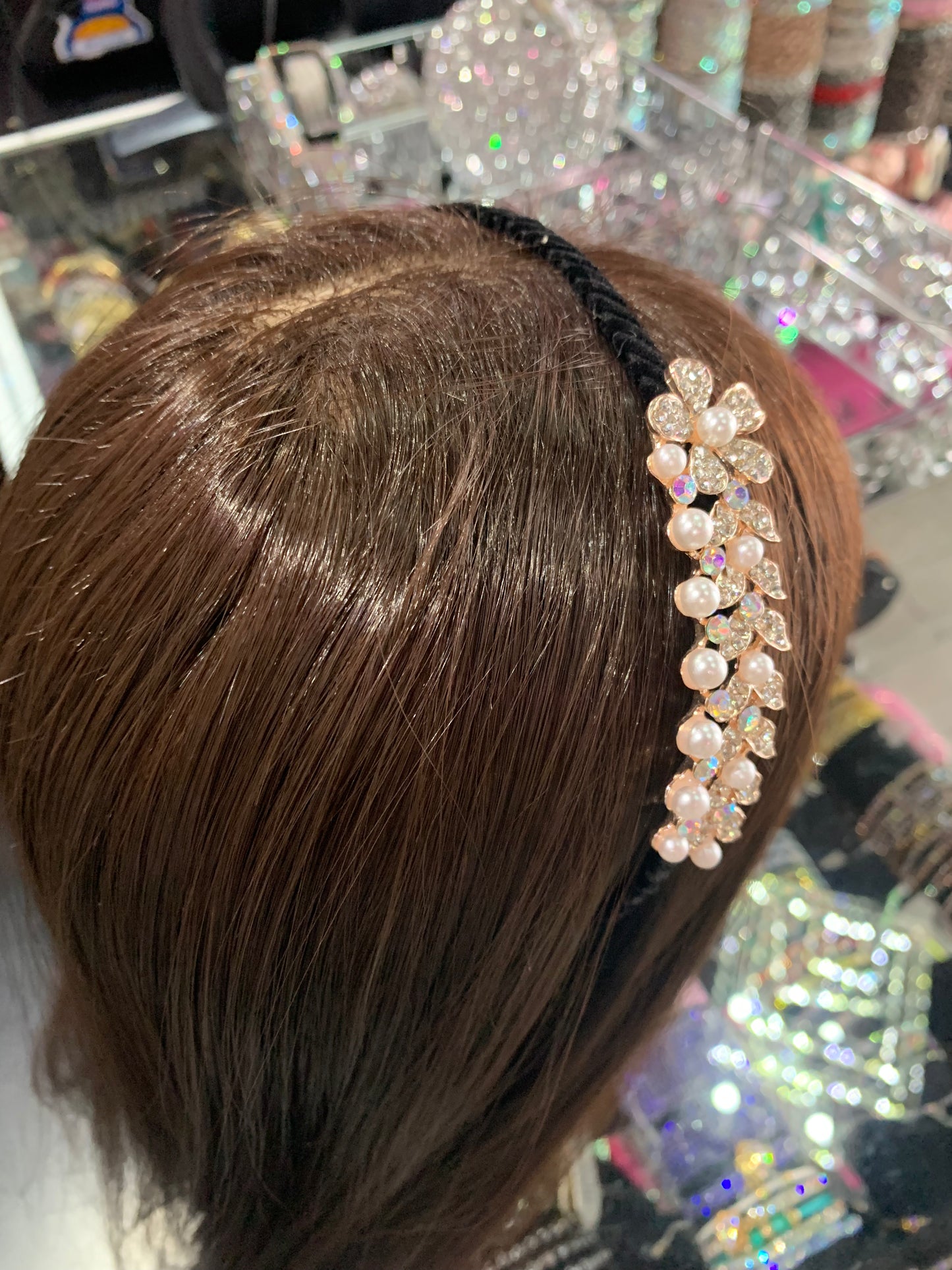 Diadema de plástico decorada - bling bling