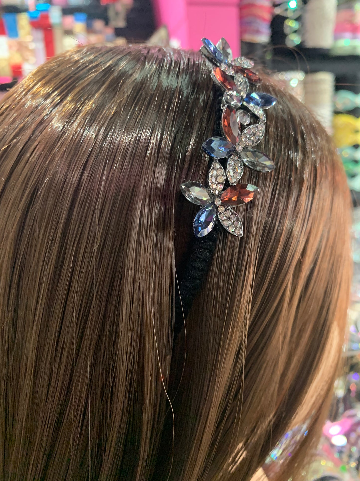 Diadema de plástico decorada - bling bling