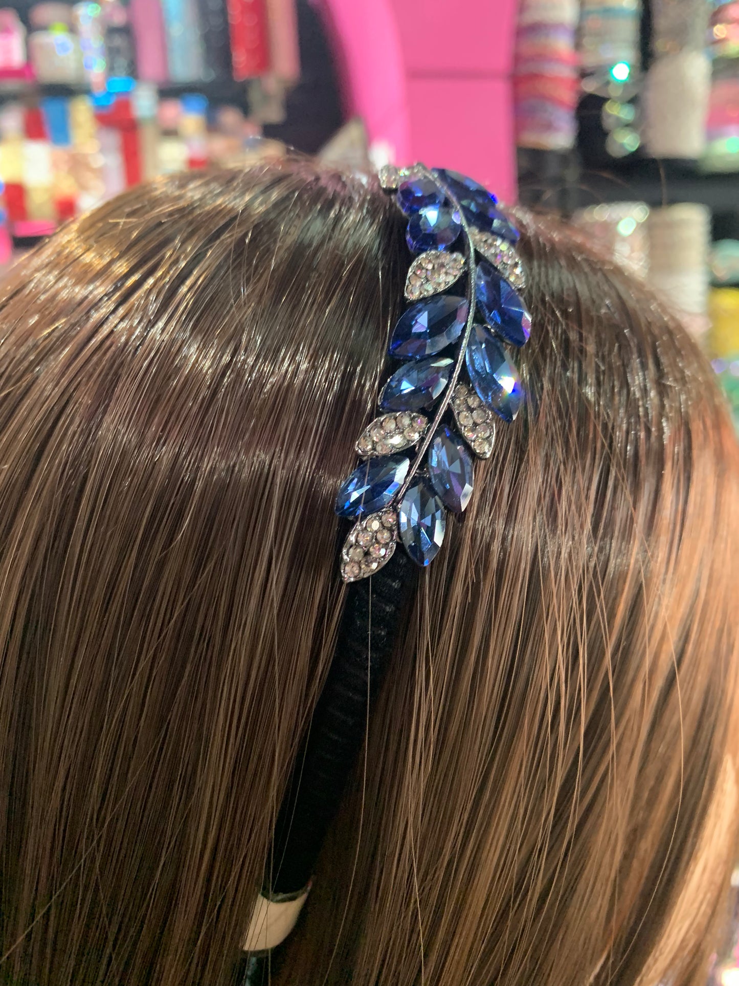 Diadema de plástico decorada - bling bling