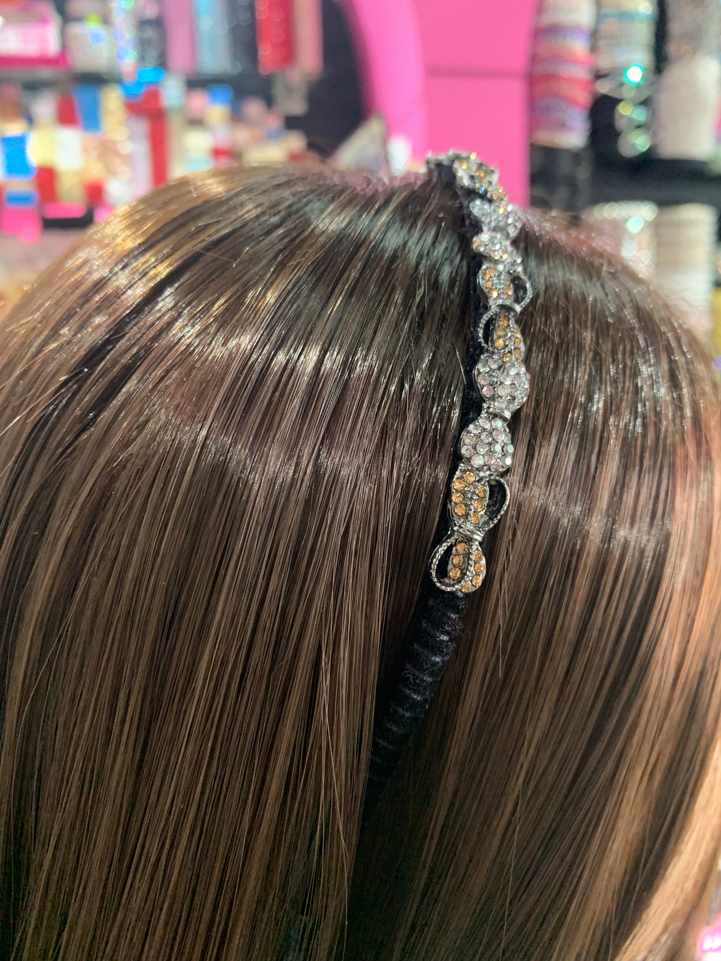 Diadema de plástico decorada - bling bling