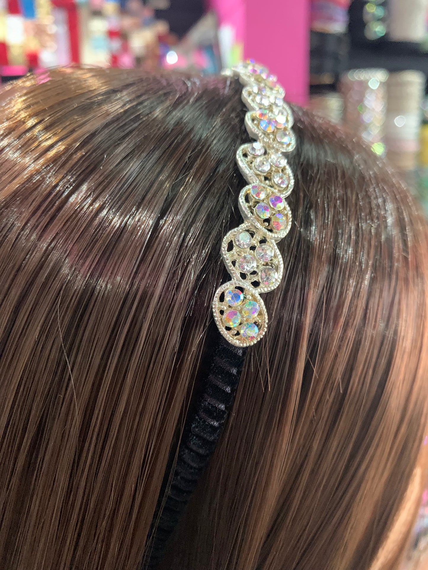 Diadema de plástico decorada - bling bling