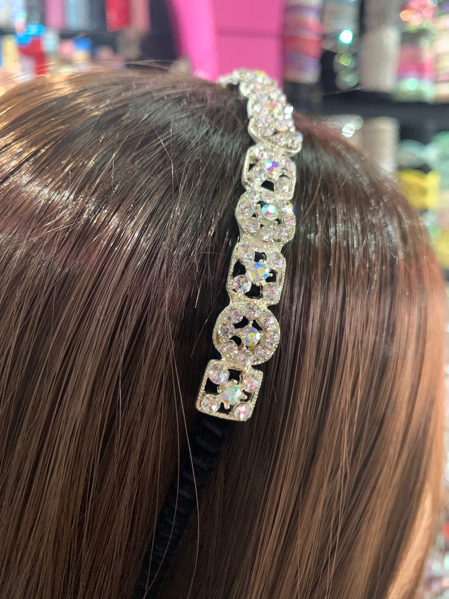 Diadema de plástico decorada - bling bling