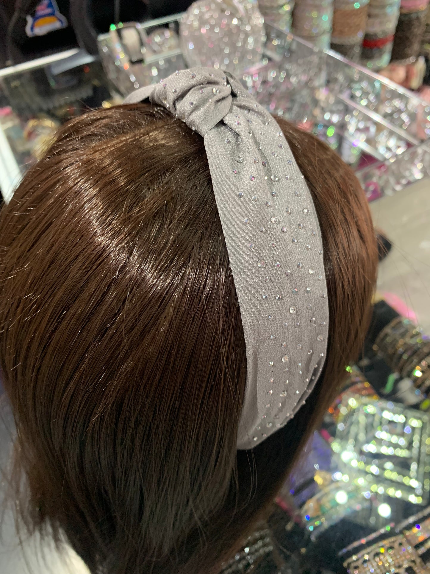 Diadema de tela decorada - bling bling