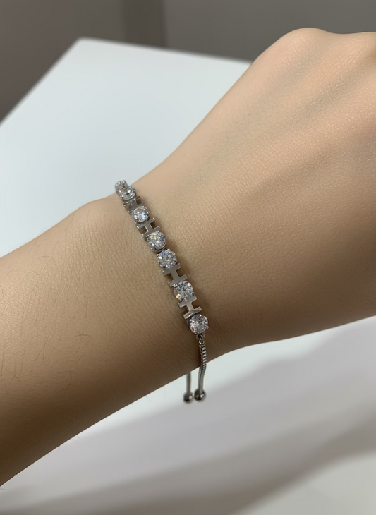 Pulsera de acero inoxidable ajustable - cristal