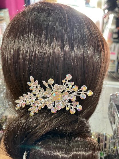 Peineta floral tornasol