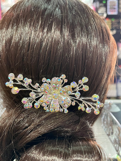 Peineta floral tornasol