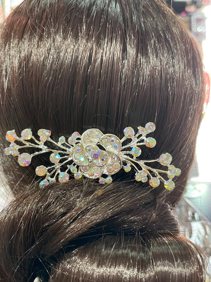 Peineta floral tornasol