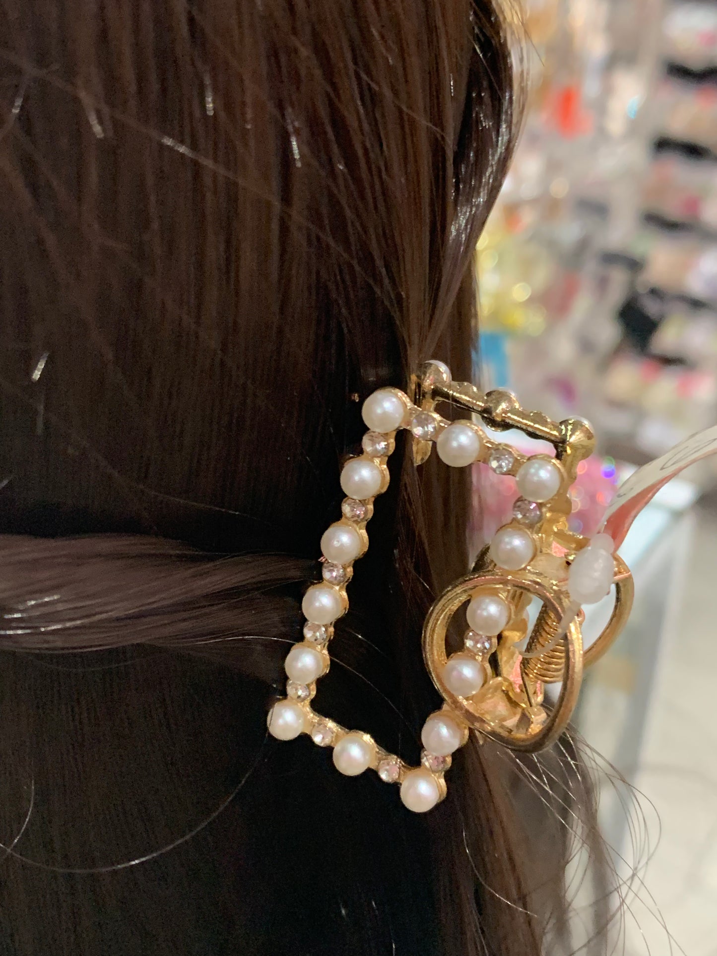 Mini pinza con perlas -Bling Bling