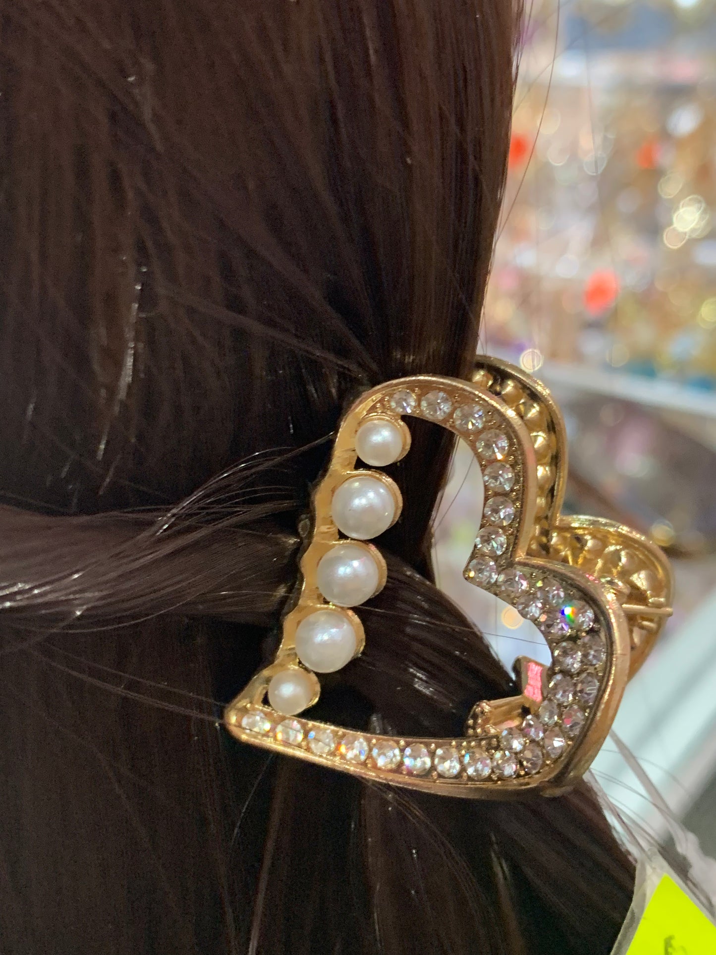 Mini pinza de corazón metálica - Bling Bling