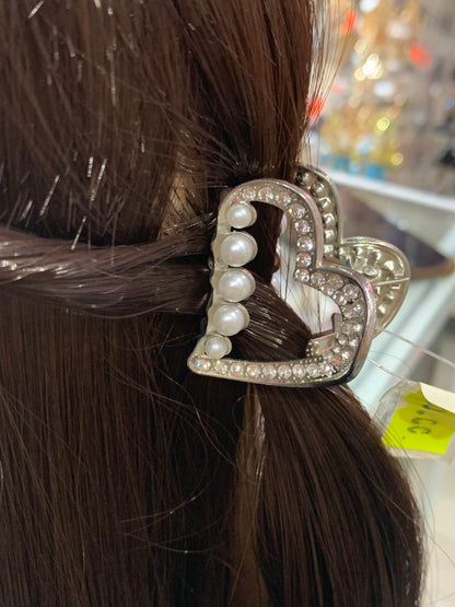 Mini pinza de corazón metálica - Bling Bling